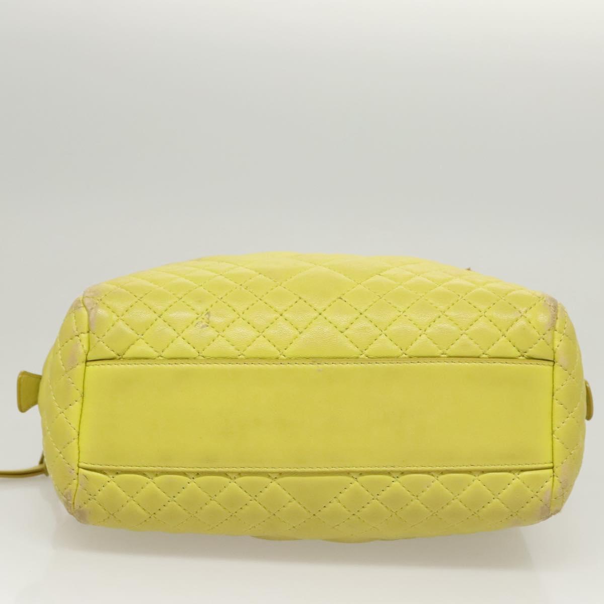 VERSACE Hand Bag Leather Green Gold Auth 125242