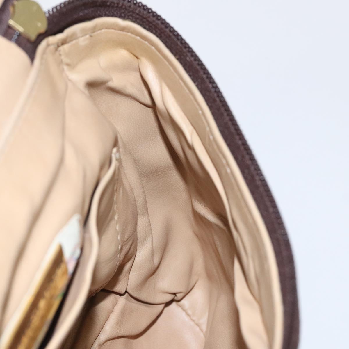 BOTTEGA VENETA INTRECCIATO Shoulder Bag Leather Brown Gold Auth 125244