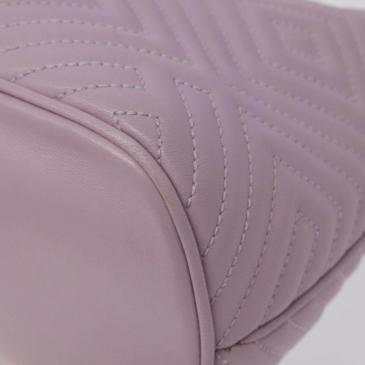 BALLY Shoulder Bag Leather Purple Silver Auth 125246