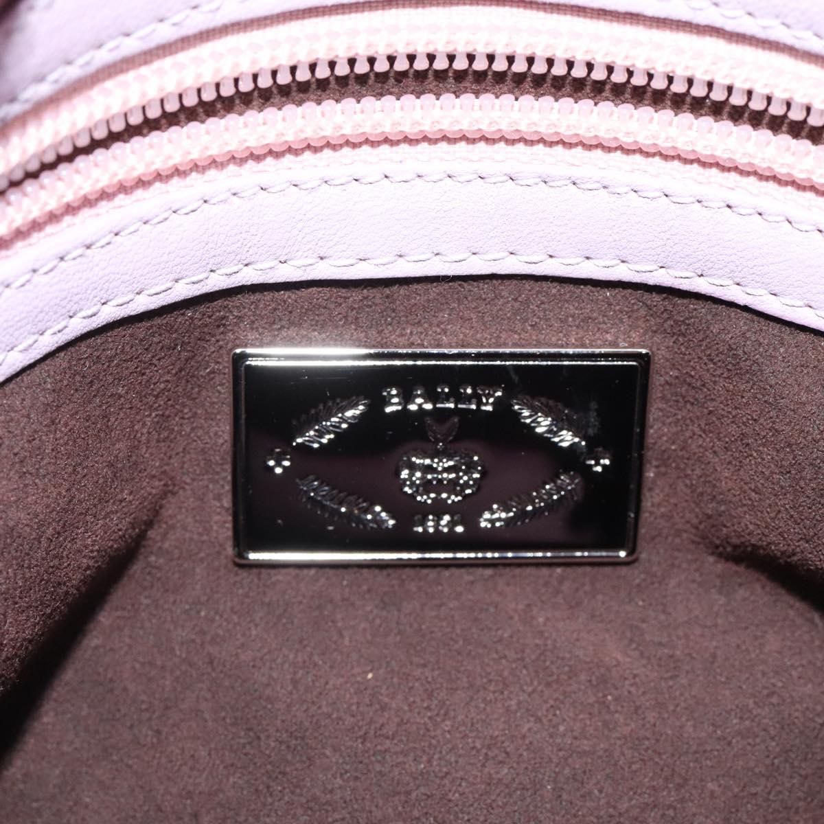 BALLY Shoulder Bag Leather Purple Silver Auth 125246