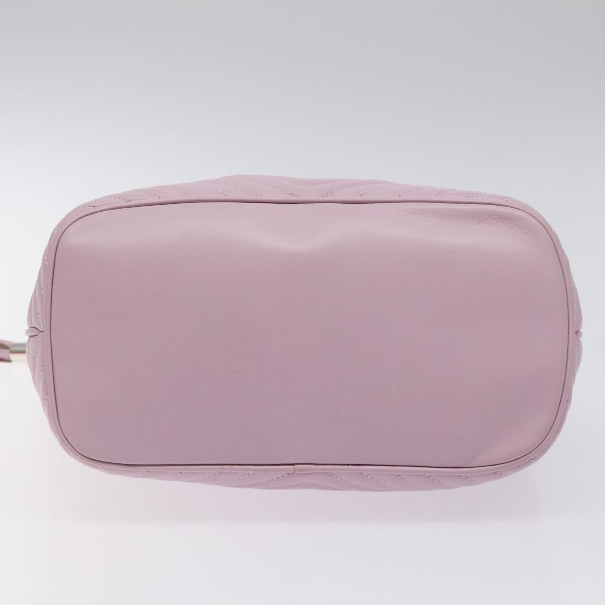 BALLY Shoulder Bag Leather Purple Silver Auth 125246