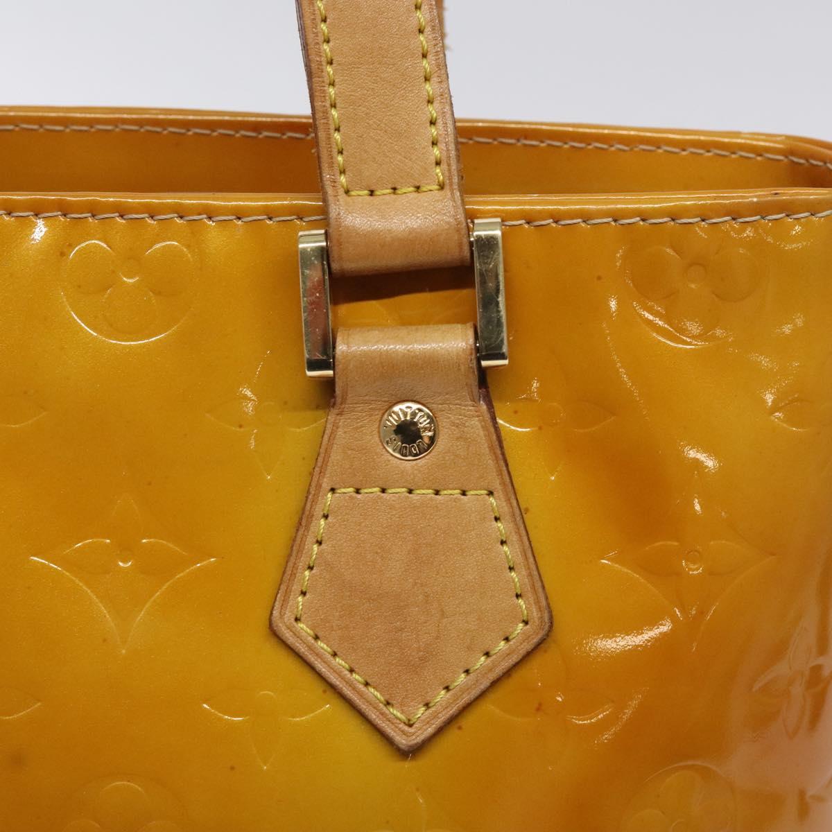 LOUIS VUITTON Monogram Vernis Houston Hand Bag Beige M91004 LV Auth 125261