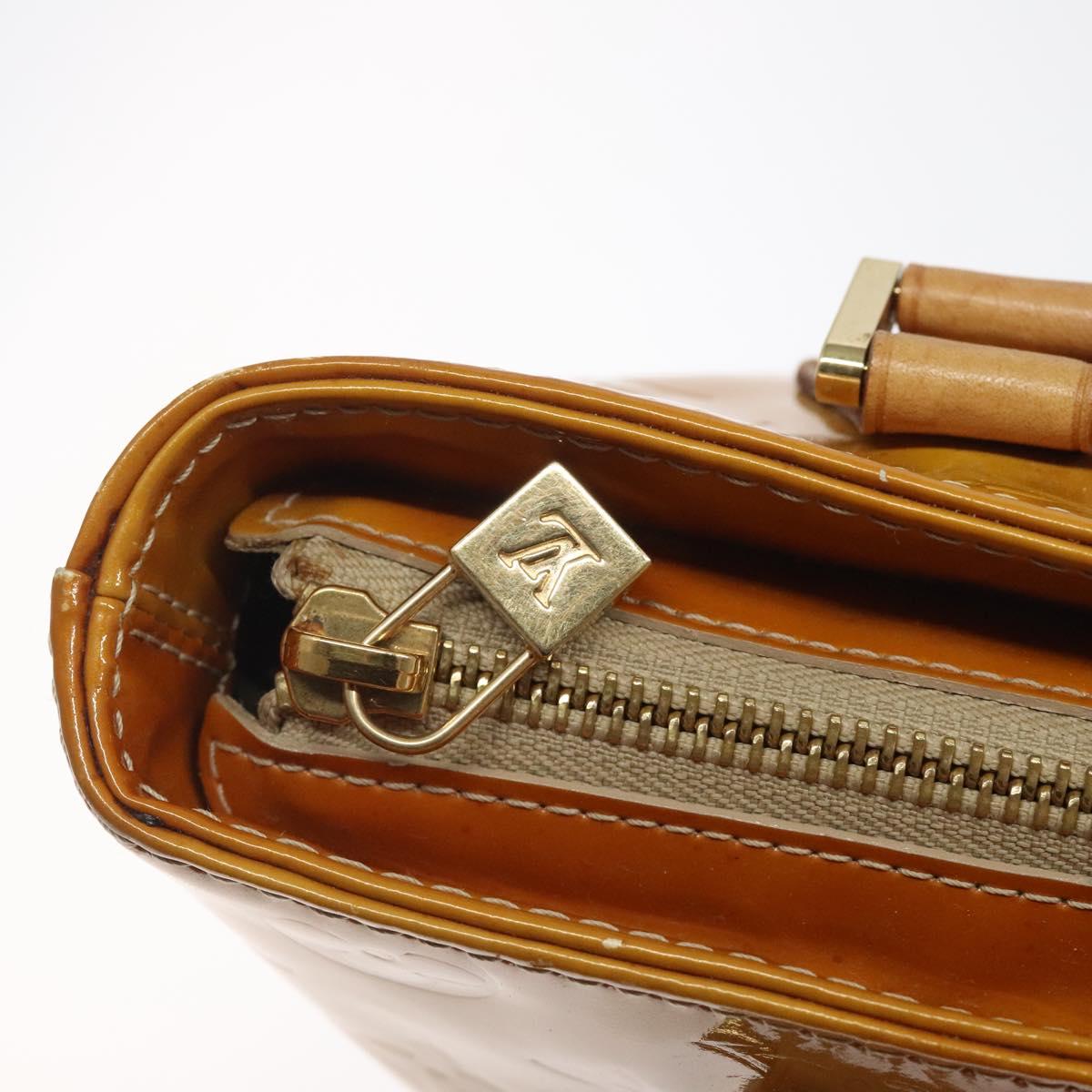 LOUIS VUITTON Monogram Vernis Houston Hand Bag Beige M91004 LV Auth 125261