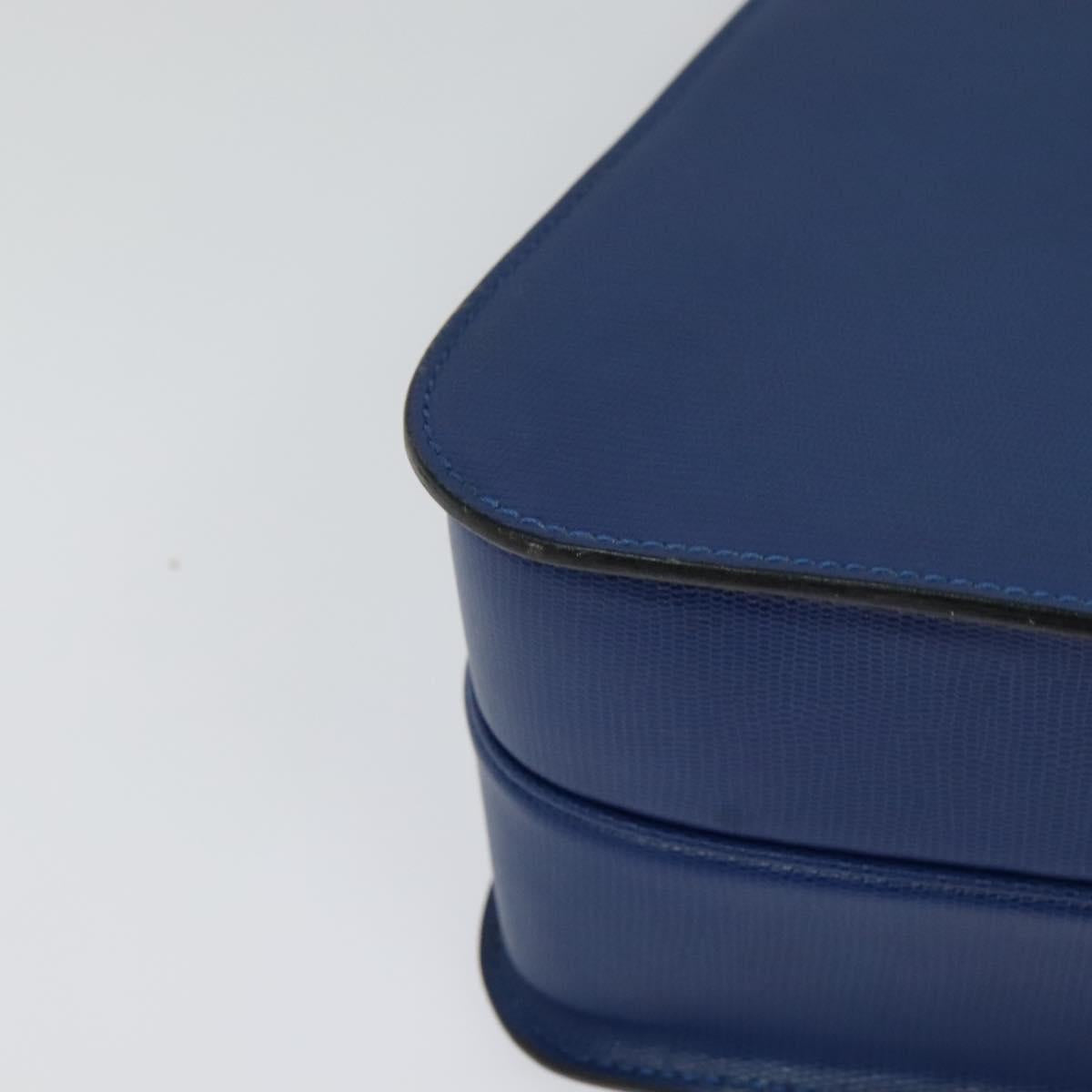 CELINE Hand Bag Leather 2way Blue Gold Auth 125270