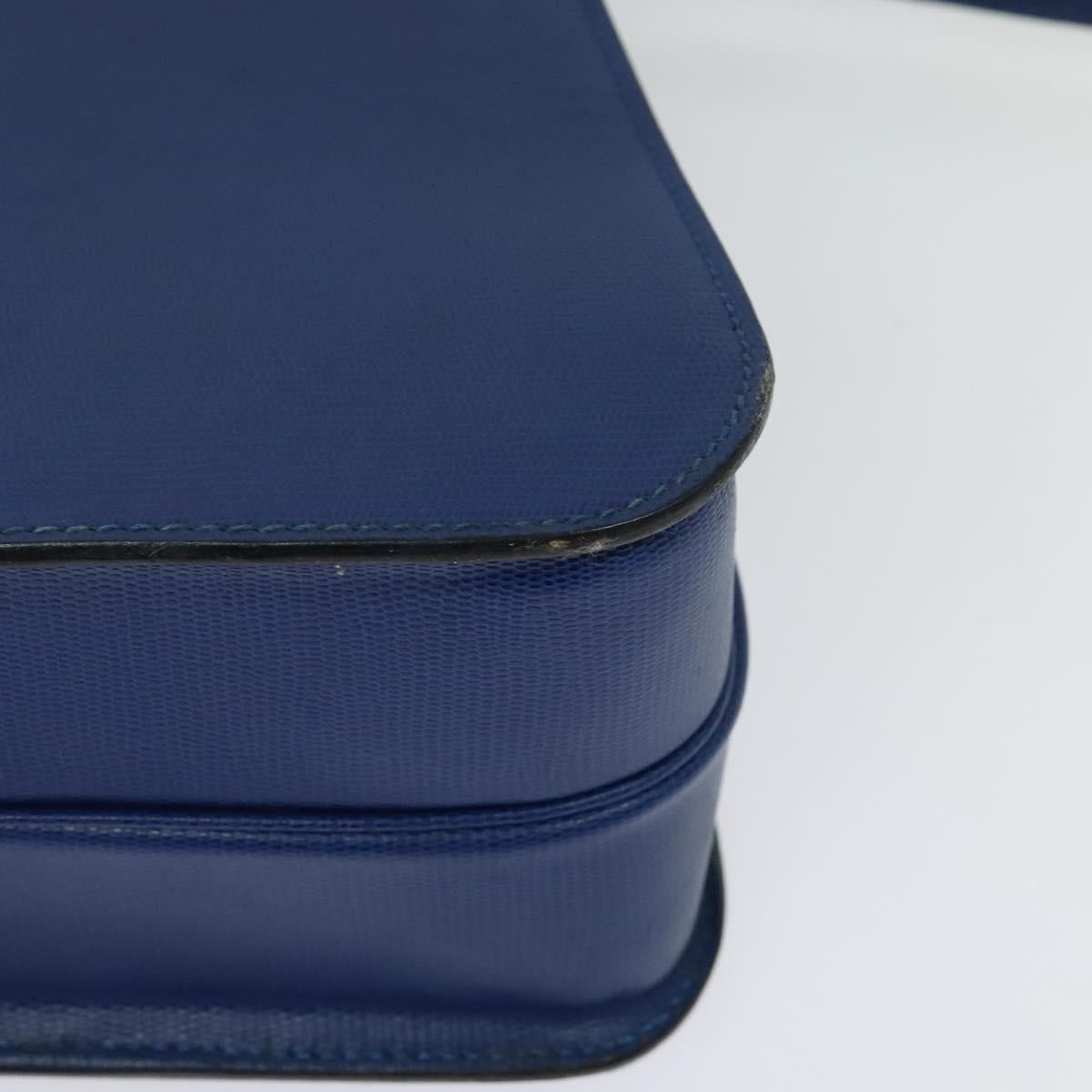 CELINE Hand Bag Leather 2way Blue Gold Auth 125270