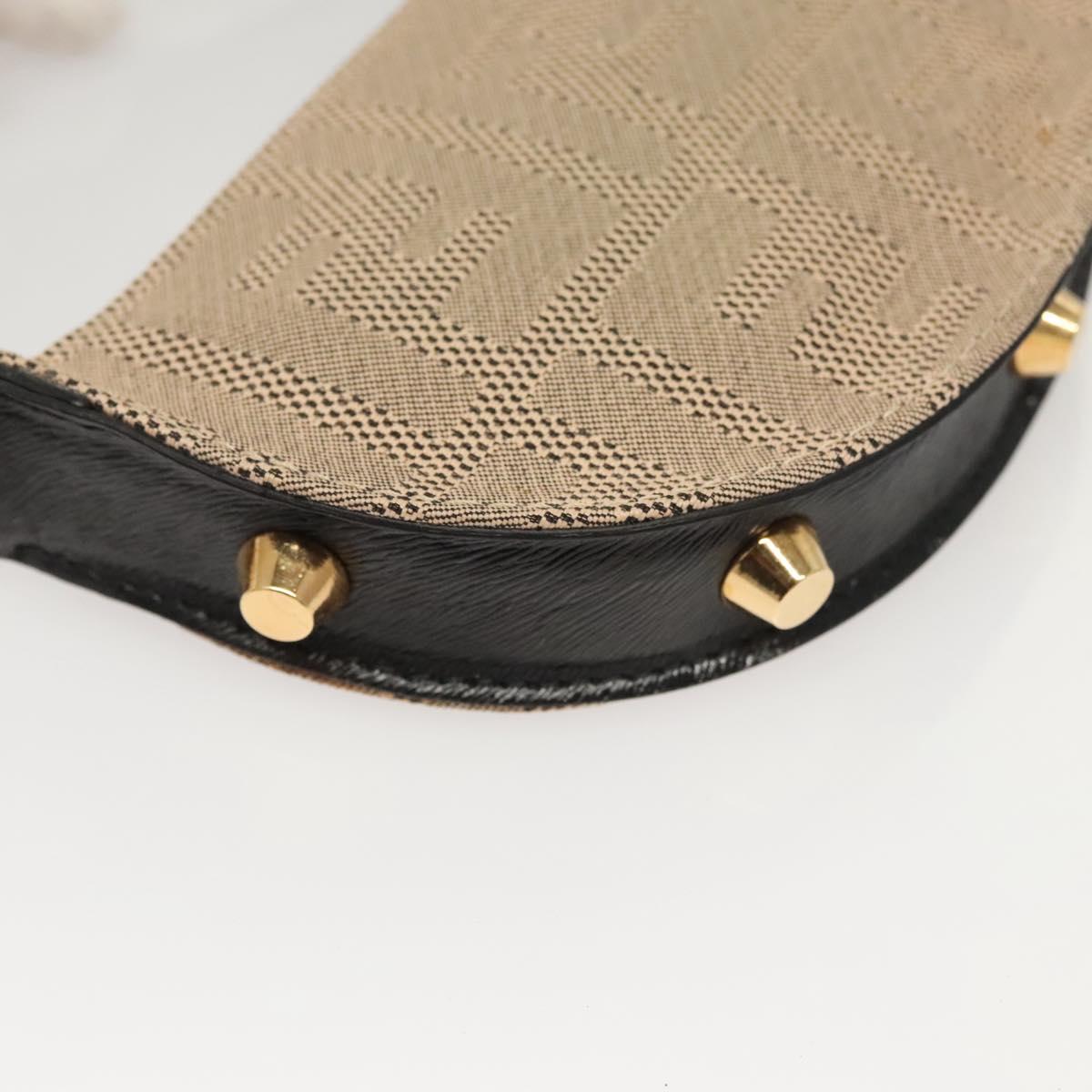 FENDI Zucca Canvas Accessory Pouch Beige Gold Auth 125280