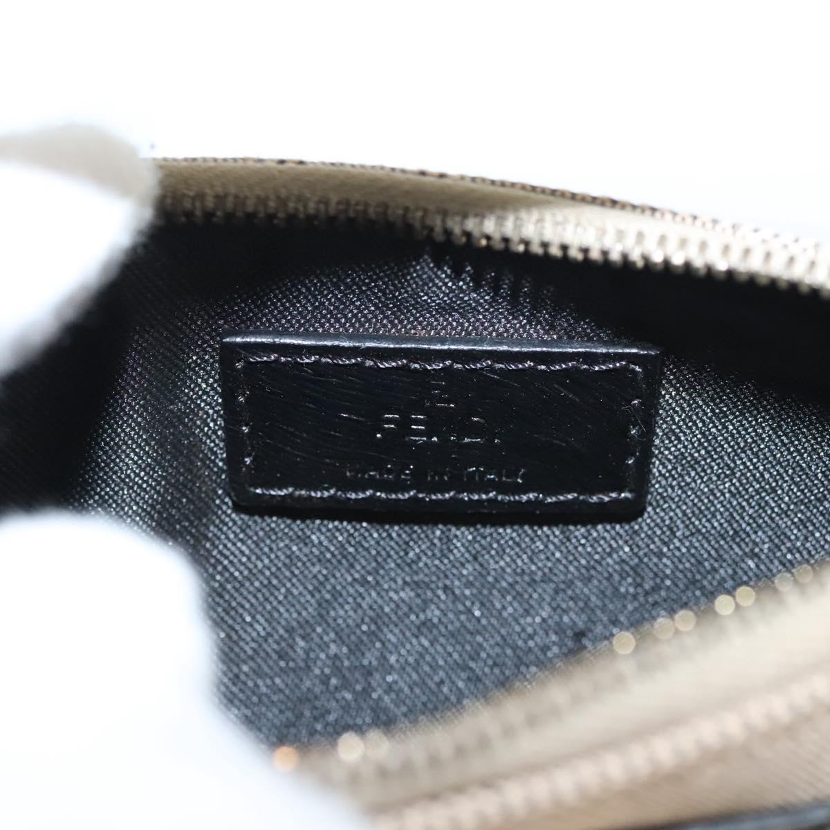 FENDI Zucca Canvas Accessory Pouch Beige Gold Auth 125280