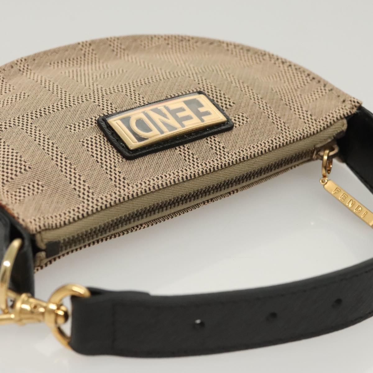 FENDI Zucca Canvas Accessory Pouch Beige Gold Auth 125280