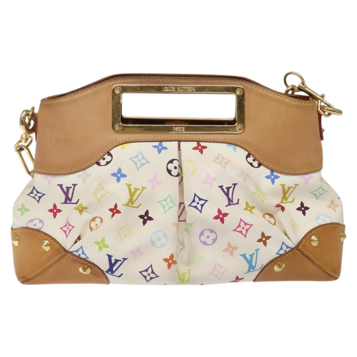 LOUIS VUITTON Monogram Multicolor Judy MM Bag 2Way White M40255 LV Auth 125291