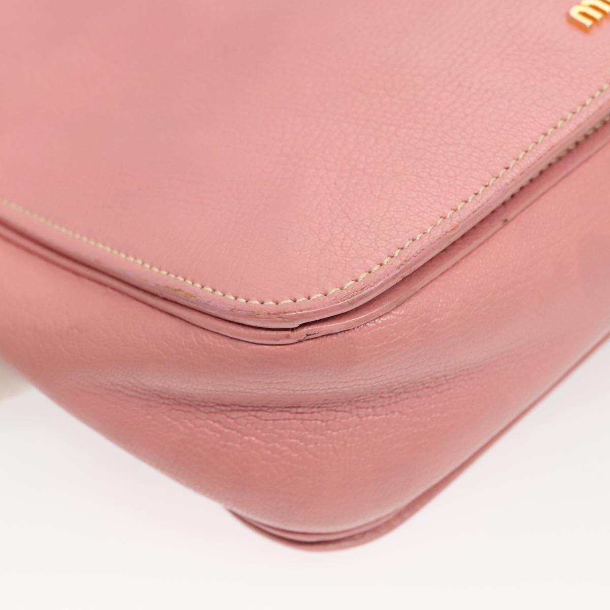 Miu Miu Hand Bag Leather 2way Pink Gold Auth 125296