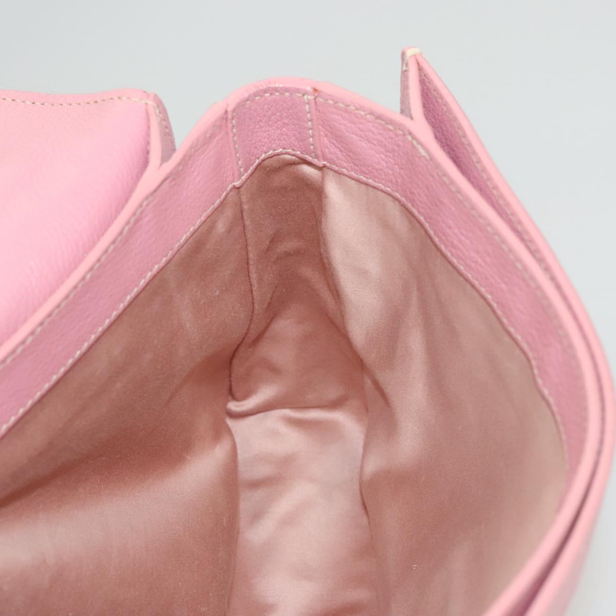 Miu Miu Hand Bag Leather 2way Pink Gold Auth 125296