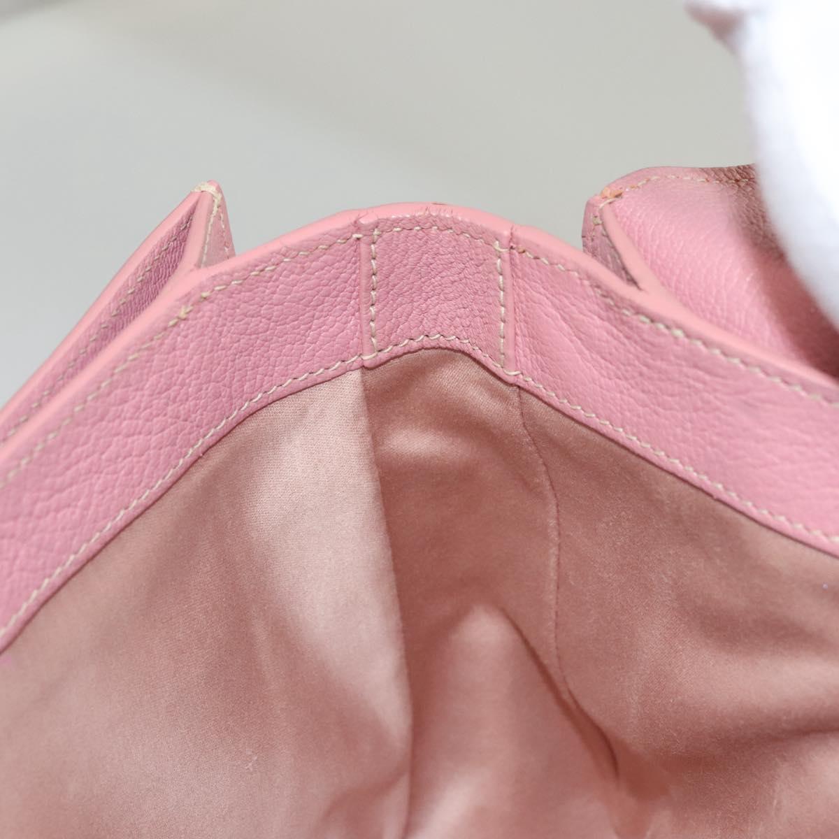 Miu Miu Hand Bag Leather 2way Pink Gold Auth 125296