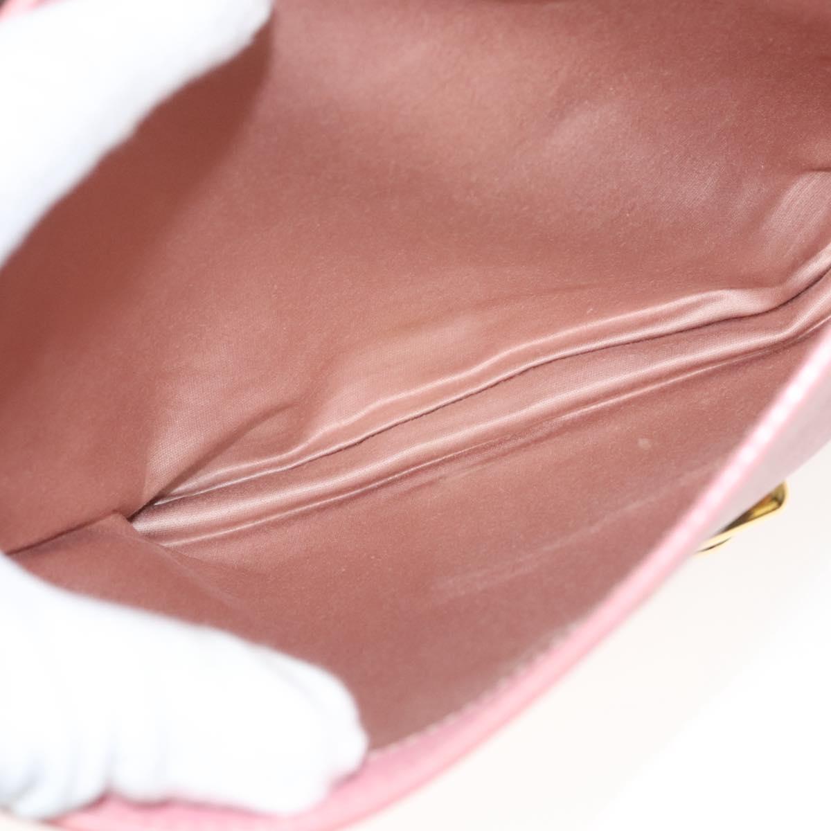 Miu Miu Hand Bag Leather 2way Pink Gold Auth 125296