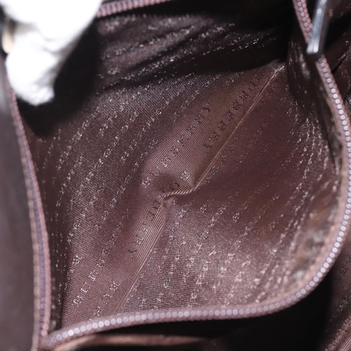 BURBERRY Nova Check Hand Bag PVC Beige Silver Auth 125300