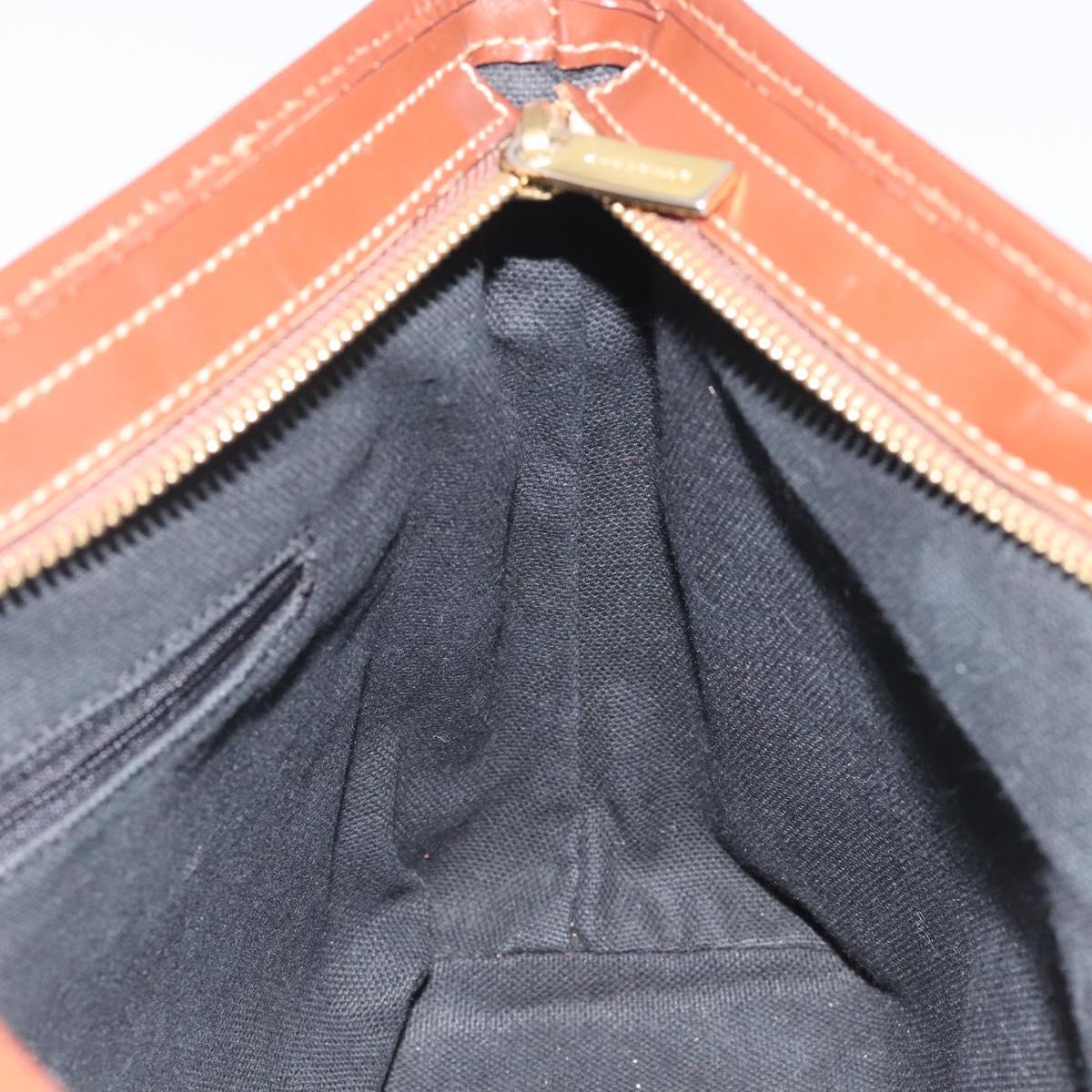 BURBERRY Nova Check Shoulder Bag PVC Beige Gold Auth 125301