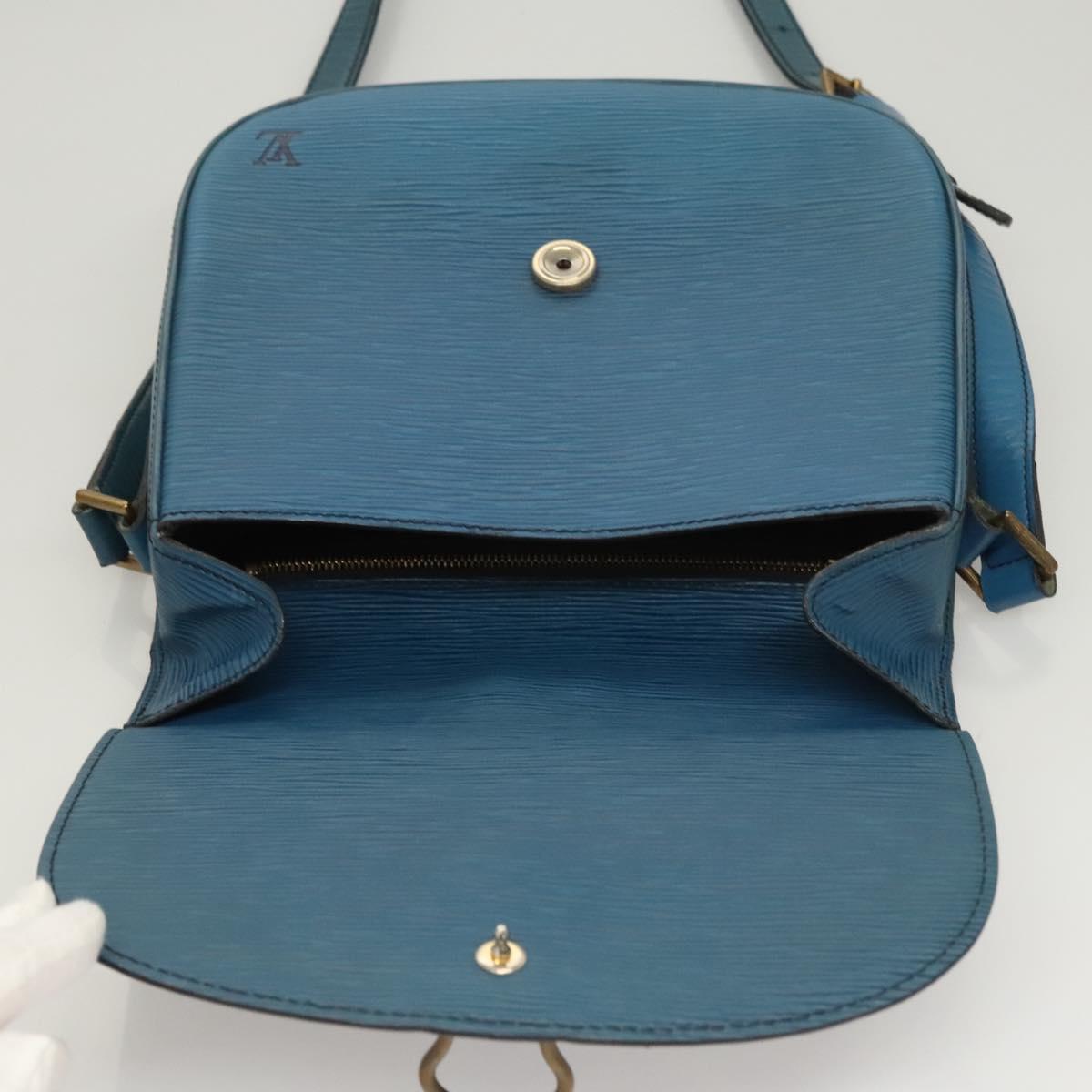 LOUIS VUITTON Epi Saint Cloud GM Shoulder Bag Toledo Blue M52195 LV Auth 125315