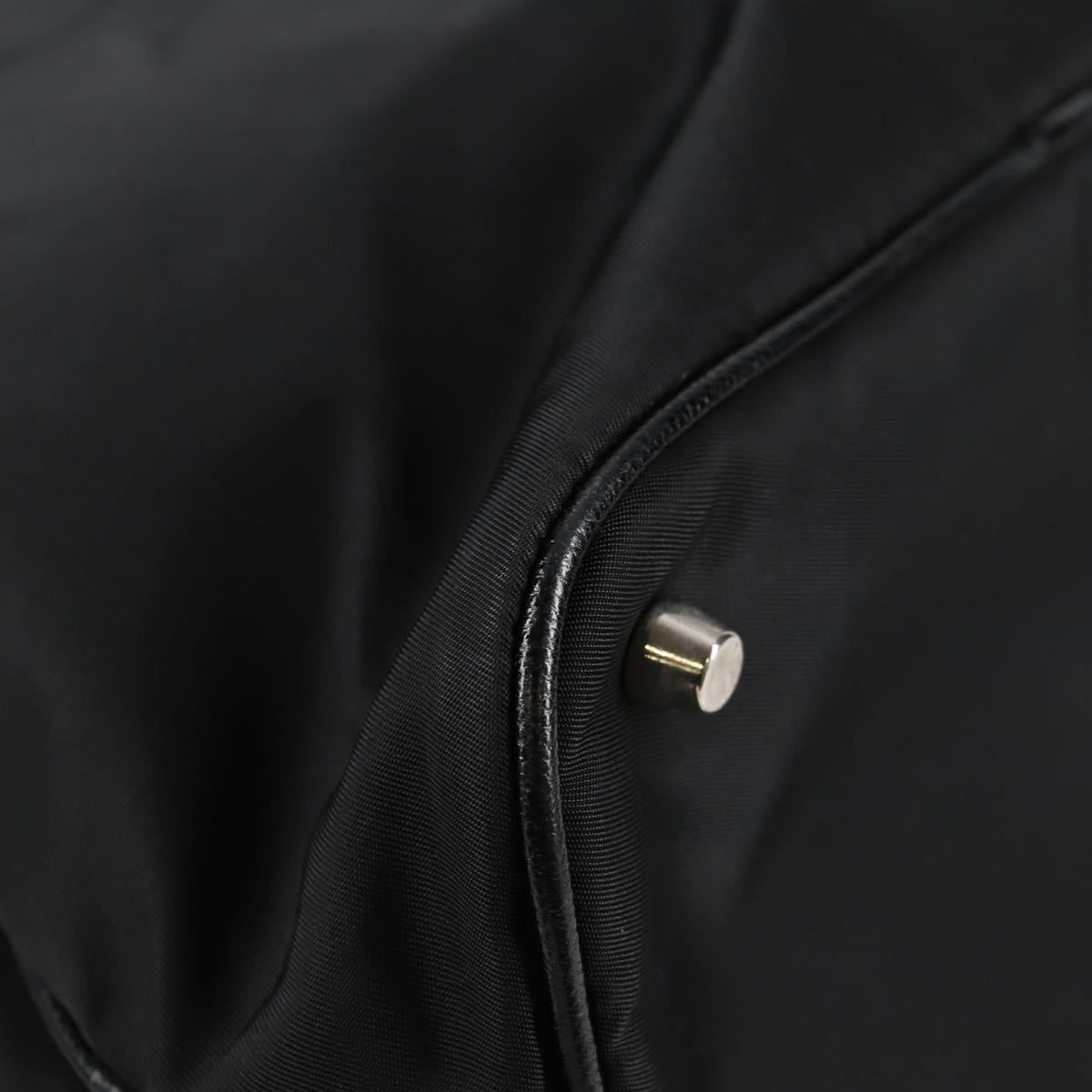 PRADA Shoulder Bag Nylon Black Silver Auth 125317V