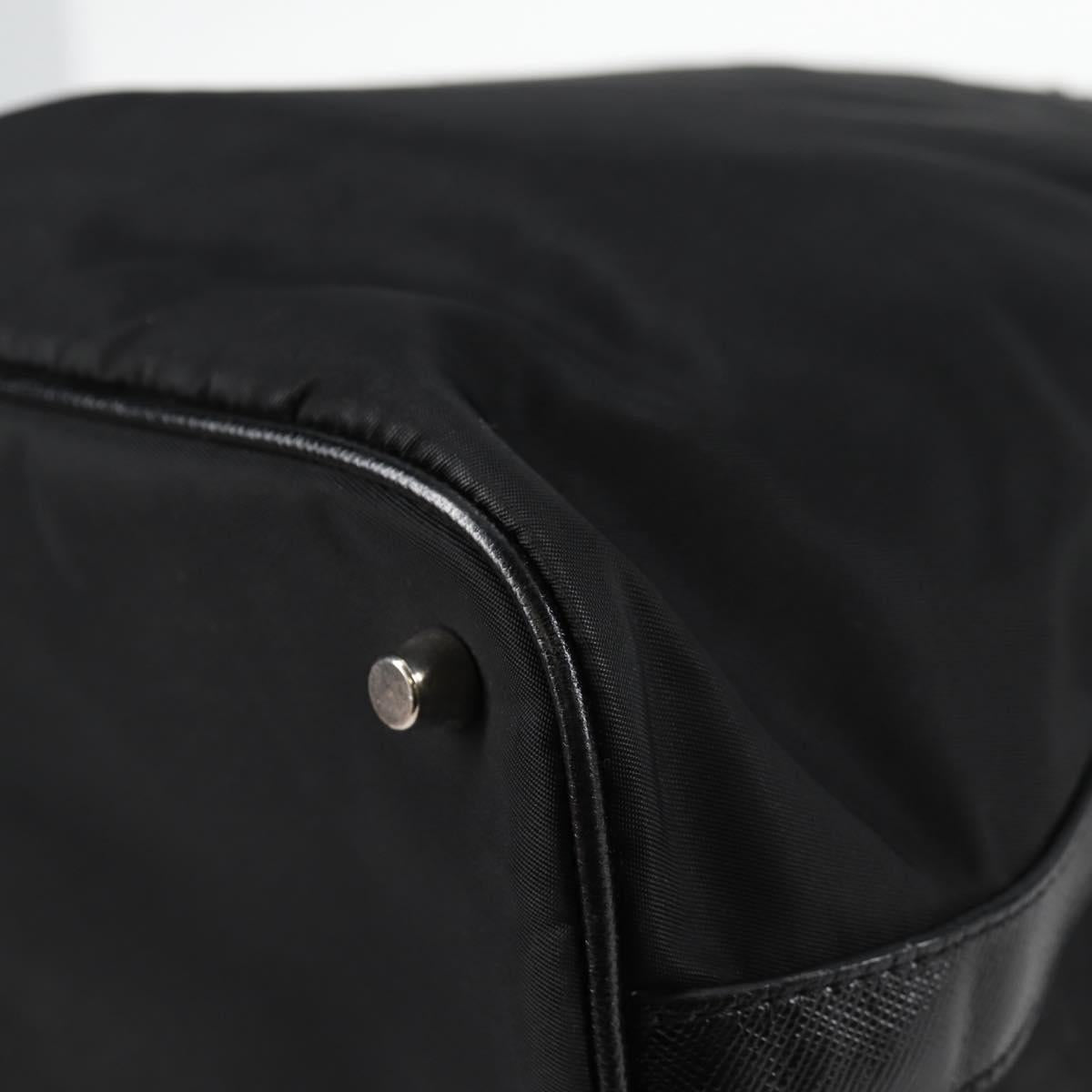 PRADA Shoulder Bag Nylon Black Silver Auth 125317V