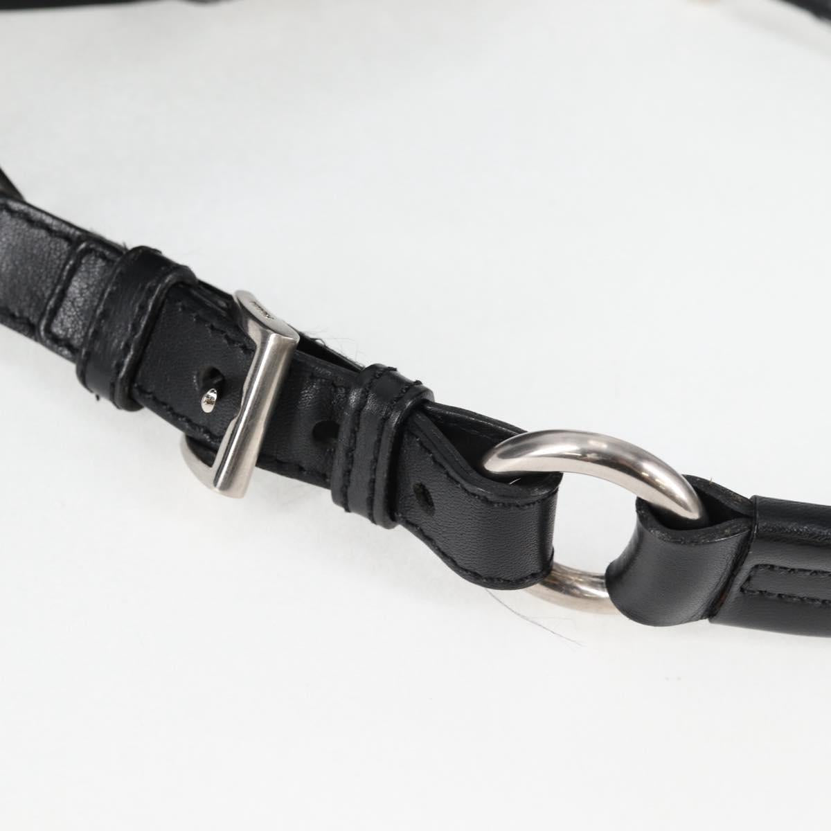 PRADA Shoulder Bag Nylon Black Silver Auth 125317V