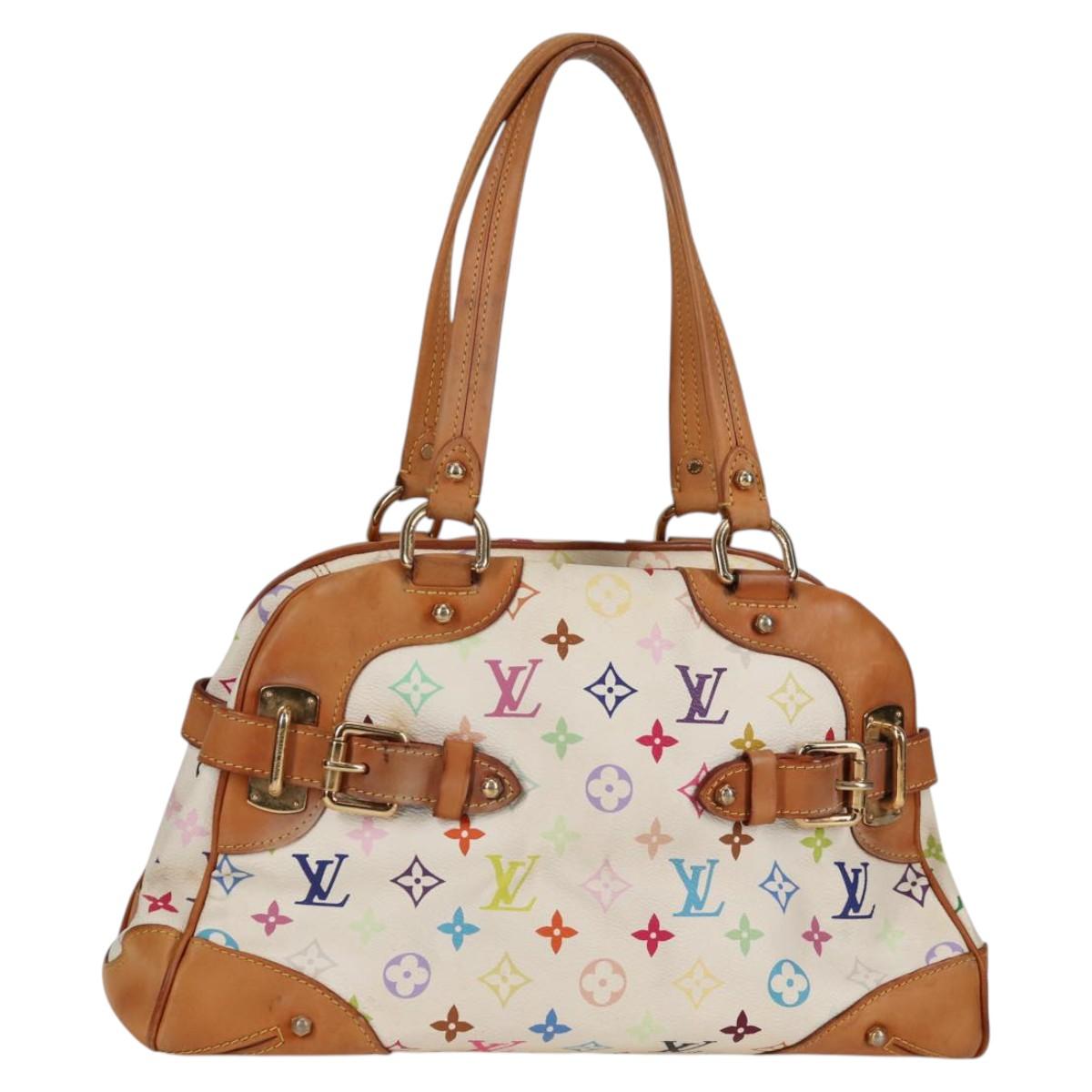 LOUIS VUITTON Monogram Multicolor Claudia Hand Bag White M40193 LV Auth 125340V