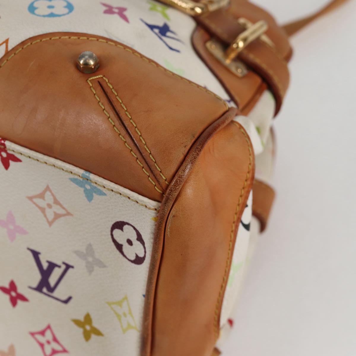 LOUIS VUITTON Monogram Multicolor Claudia Hand Bag White M40193 LV Auth 125340V