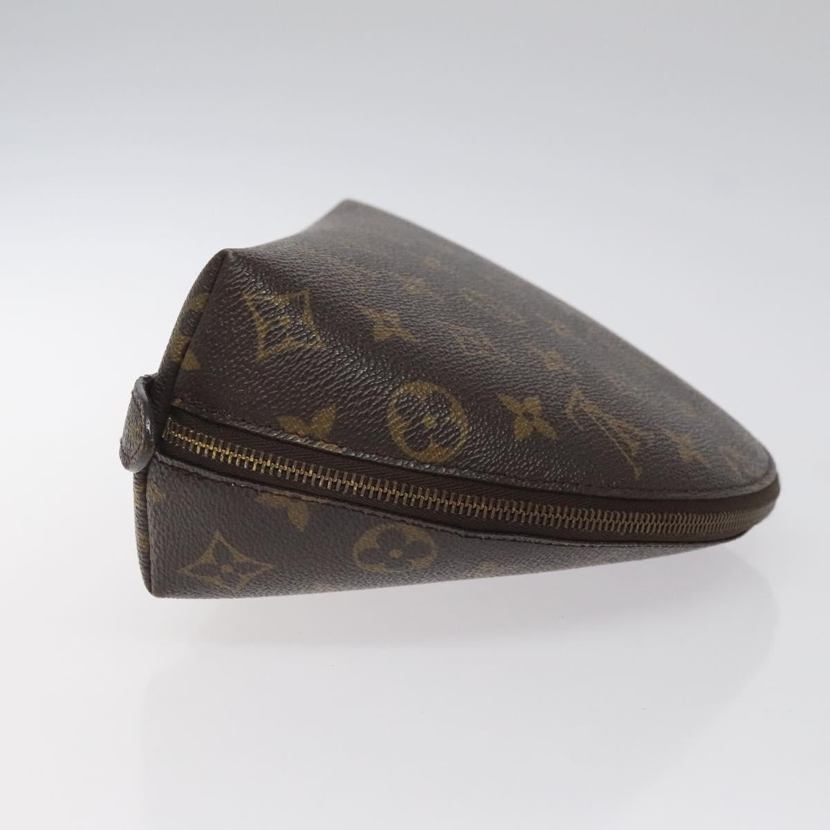 LOUIS VUITTON Monogram Trousse Demi Ronde Cosmetic Pouch M47520 LV Auth 125342