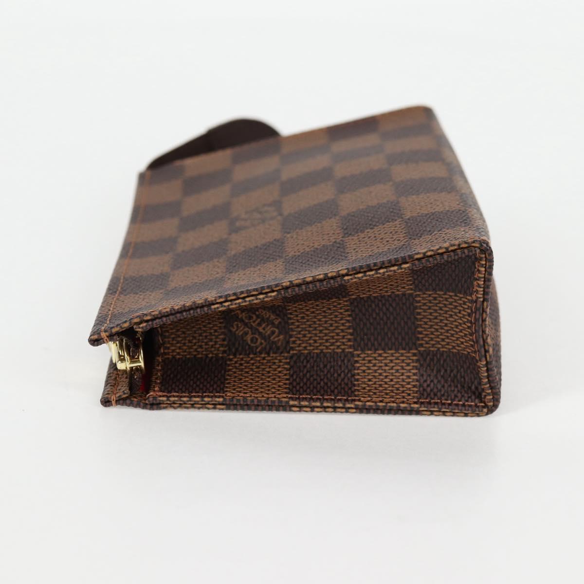 LOUIS VUITTON Damier Ebene Poche Toilette 15 Pouch N47548 LV Auth 125355V
