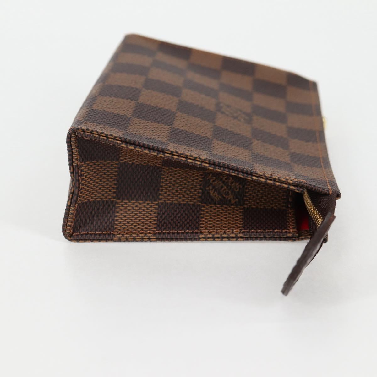 LOUIS VUITTON Damier Ebene Poche Toilette 15 Pouch N47548 LV Auth 125355V