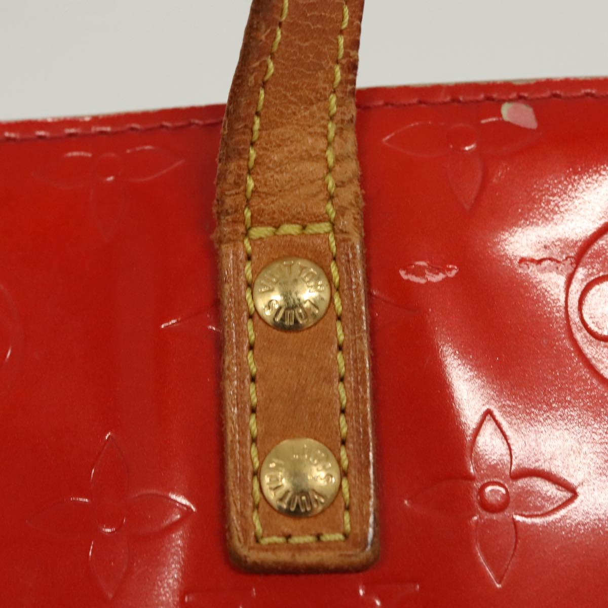 LOUIS VUITTON Monogram Vernis Reade PM Hand Bag Red Rouge M91088 LV Auth 125359