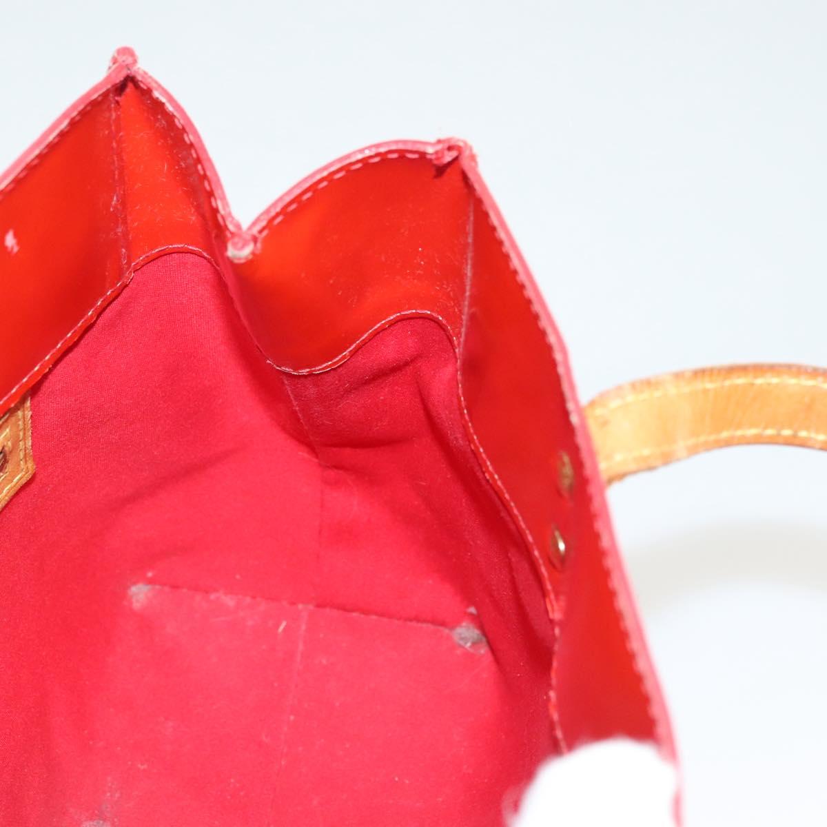 LOUIS VUITTON Monogram Vernis Reade PM Hand Bag Red Rouge M91088 LV Auth 125359