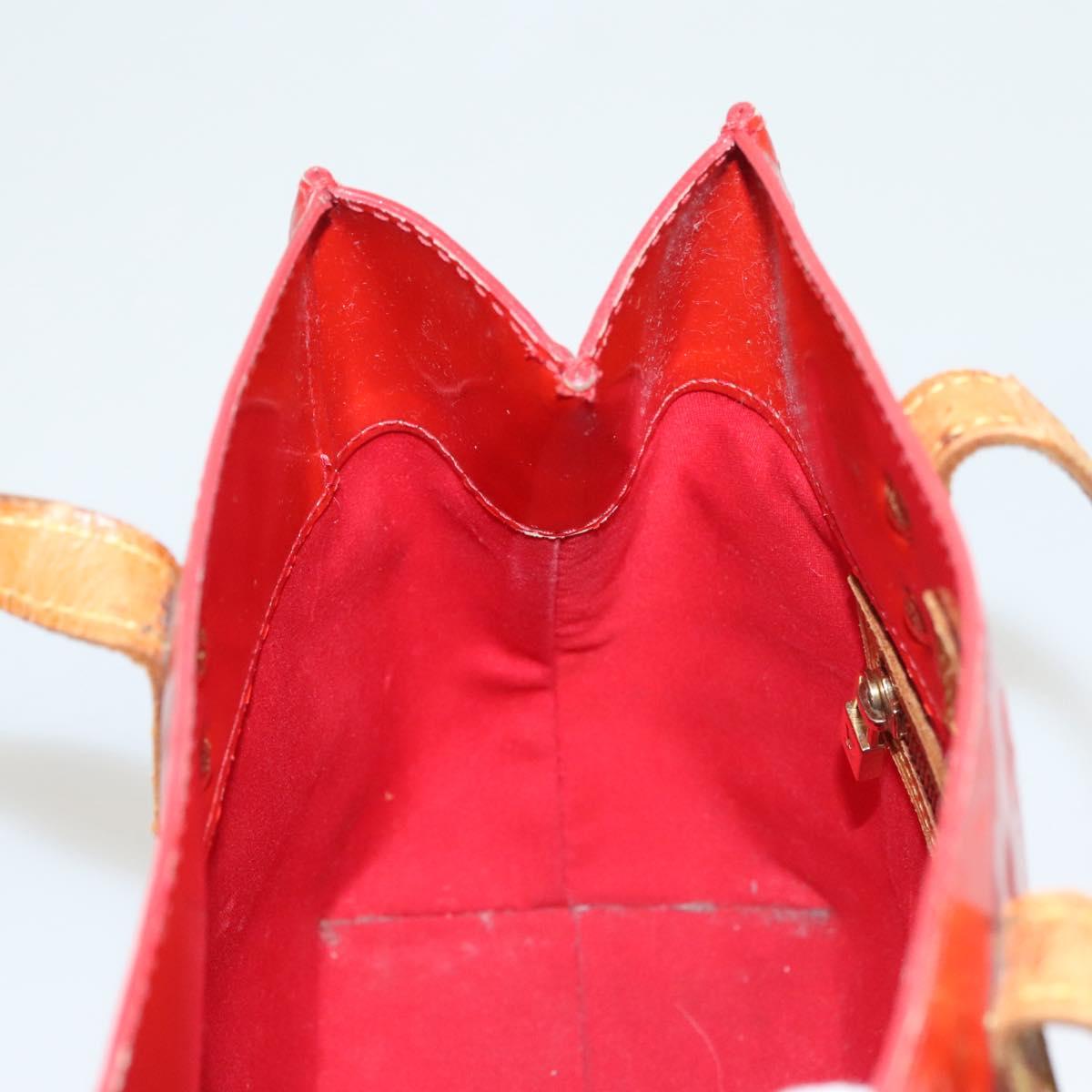 LOUIS VUITTON Monogram Vernis Reade PM Hand Bag Red Rouge M91088 LV Auth 125359