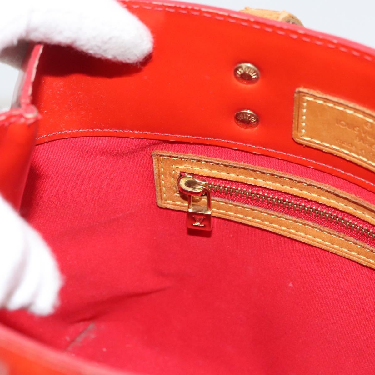 LOUIS VUITTON Monogram Vernis Reade PM Hand Bag Red Rouge M91088 LV Auth 125359