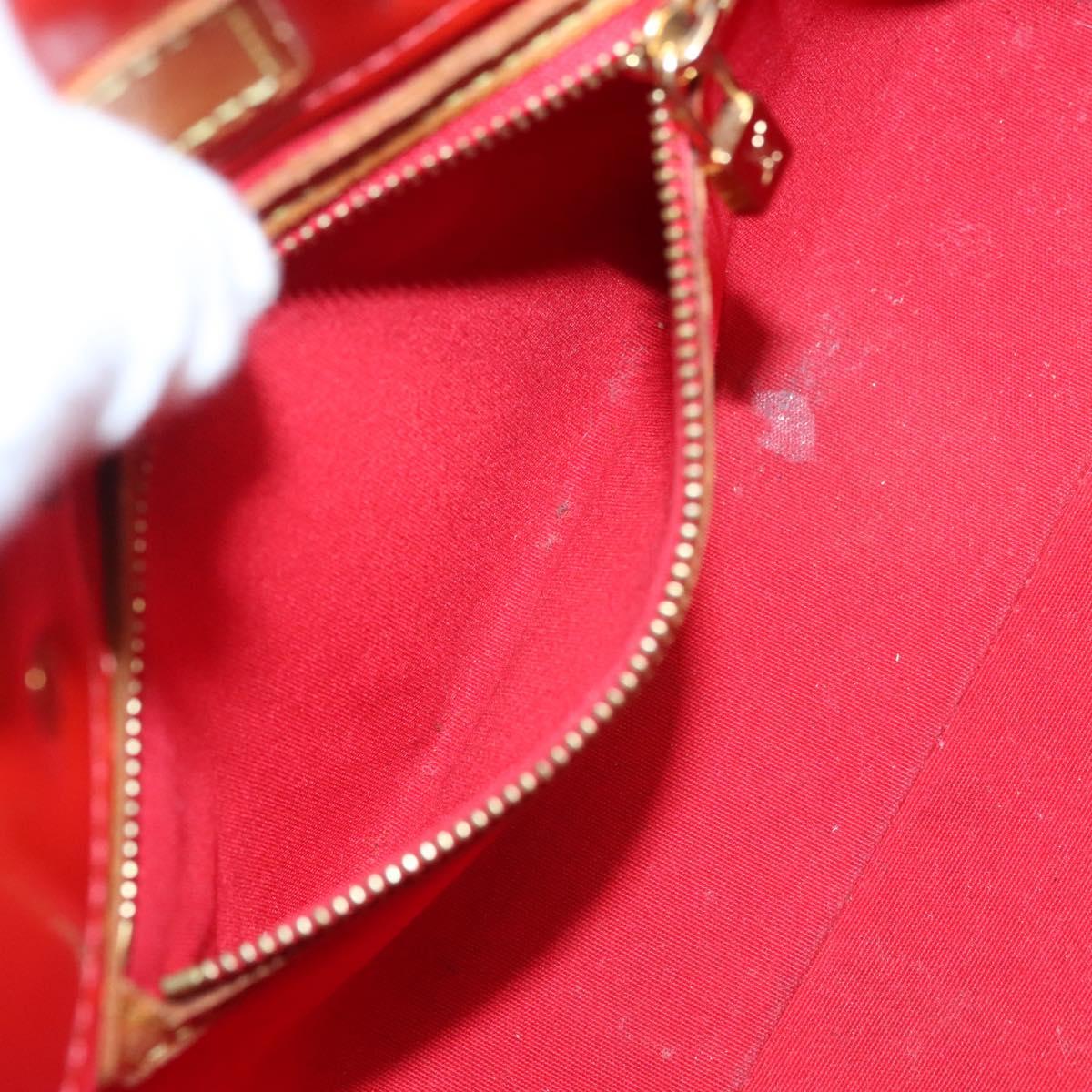 LOUIS VUITTON Monogram Vernis Reade PM Hand Bag Red Rouge M91088 LV Auth 125359