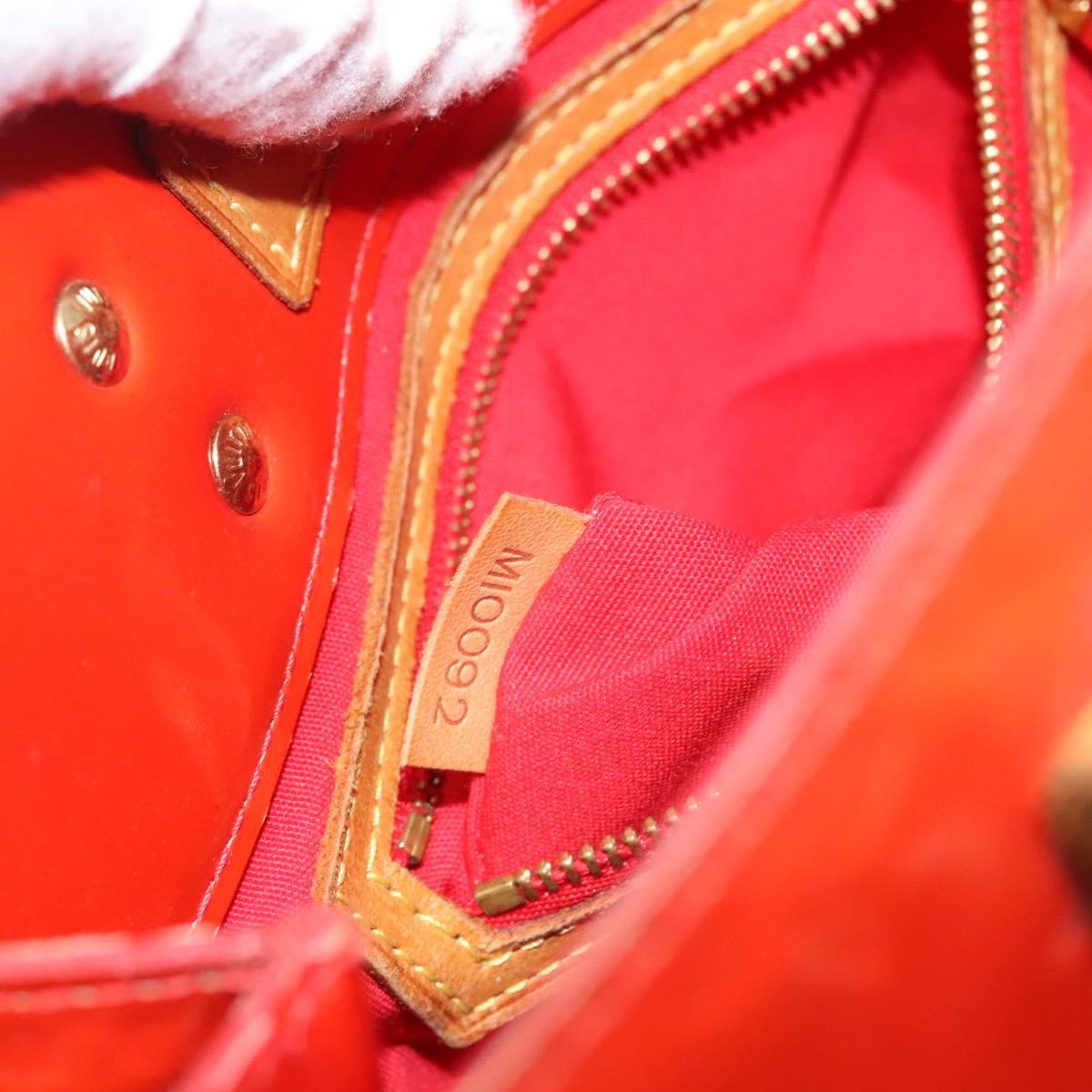LOUIS VUITTON Monogram Vernis Reade PM Hand Bag Red Rouge M91088 LV Auth 125359