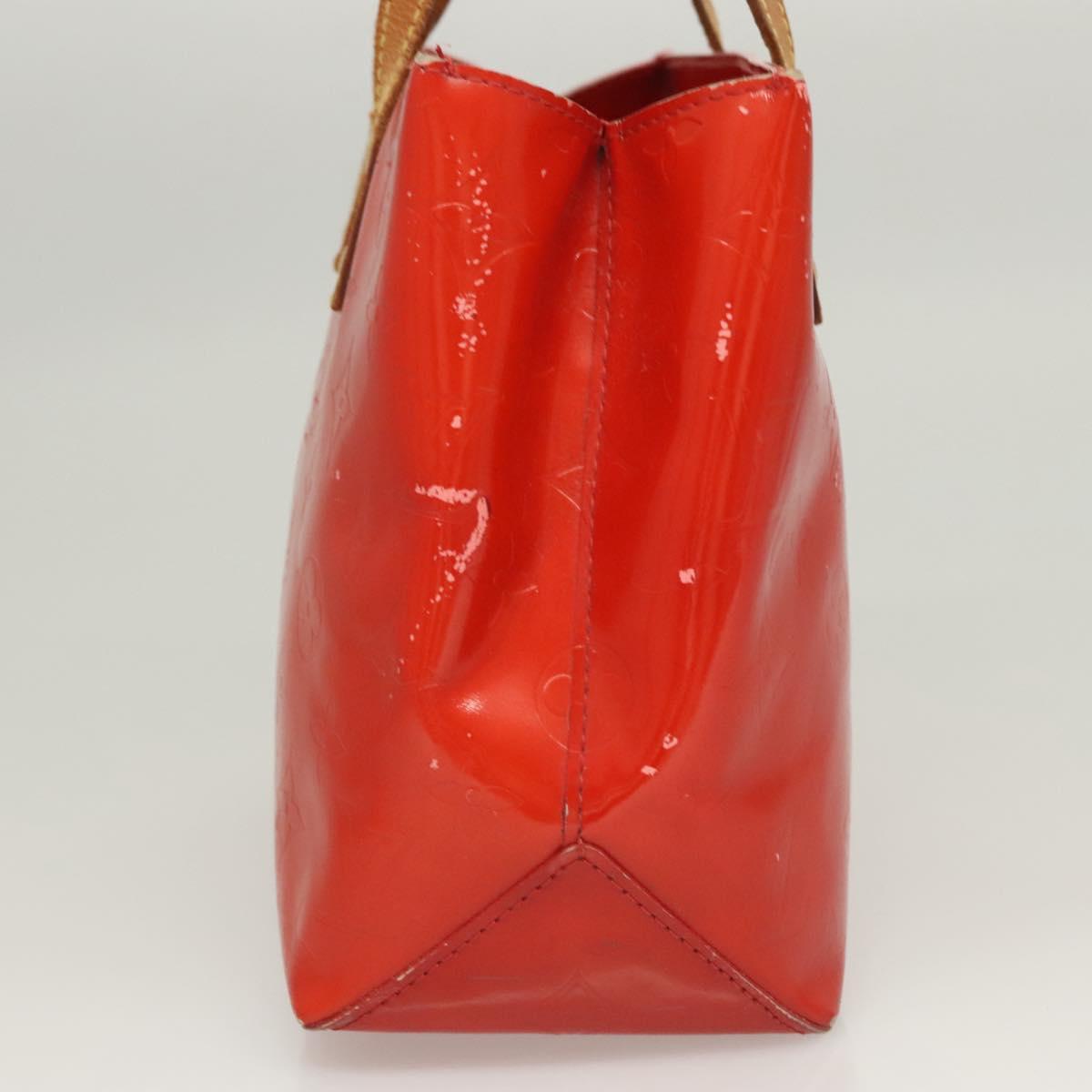 LOUIS VUITTON Monogram Vernis Reade PM Hand Bag Red Rouge M91088 LV Auth 125359
