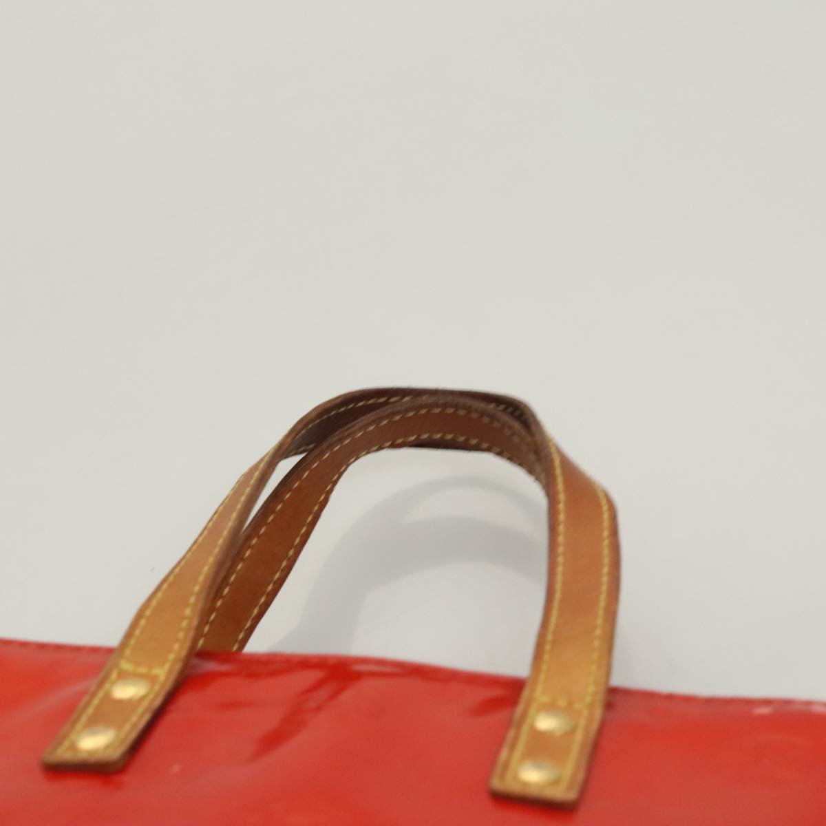 LOUIS VUITTON Monogram Vernis Reade PM Hand Bag Red Rouge M91088 LV Auth 125359