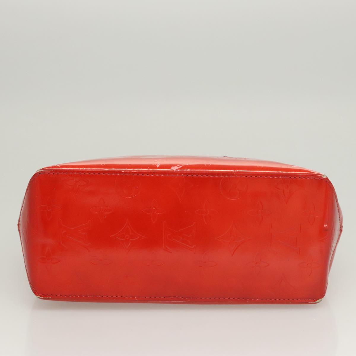 LOUIS VUITTON Monogram Vernis Reade PM Hand Bag Red Rouge M91088 LV Auth 125359