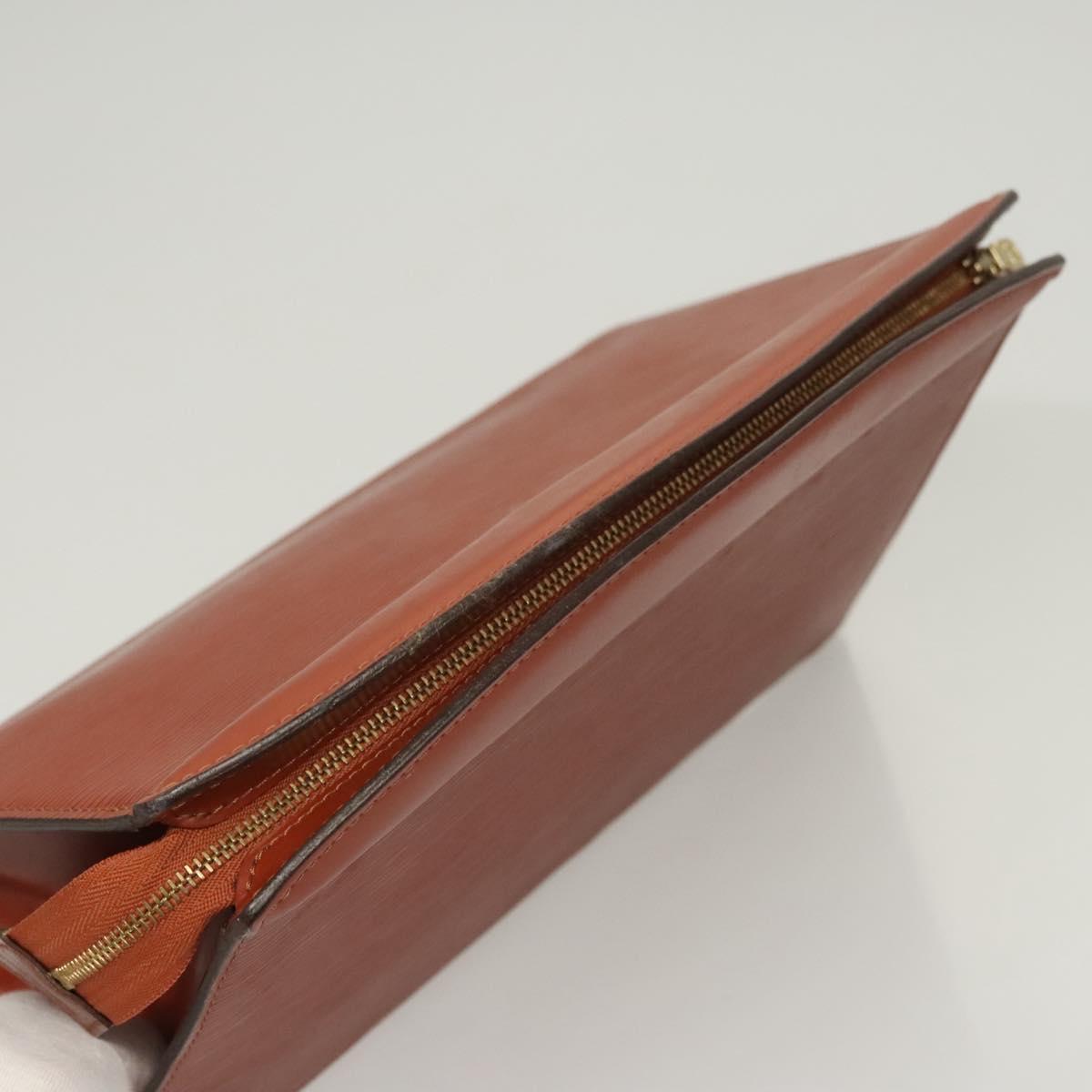 LOUIS VUITTON Epi Trousse Crete Pouch Brown M48403 LV Auth 125363