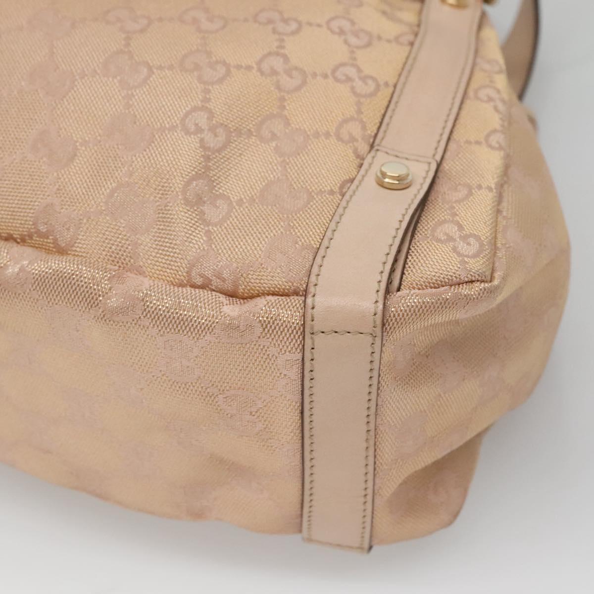 GUCCI GG Canvas Abbey Tote Bag Beige Gold 130736 Auth 125368