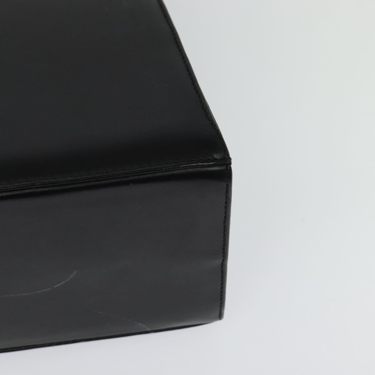 Salvatore Ferragamo Gancini Hand Bag Leather 2way Black Gold Auth 125372