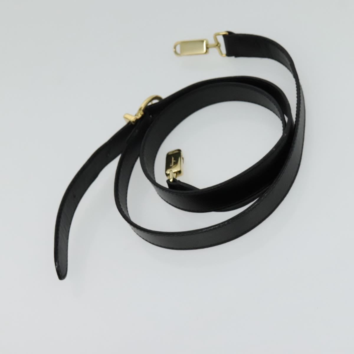 Salvatore Ferragamo Gancini Hand Bag Leather 2way Black Gold Auth 125372