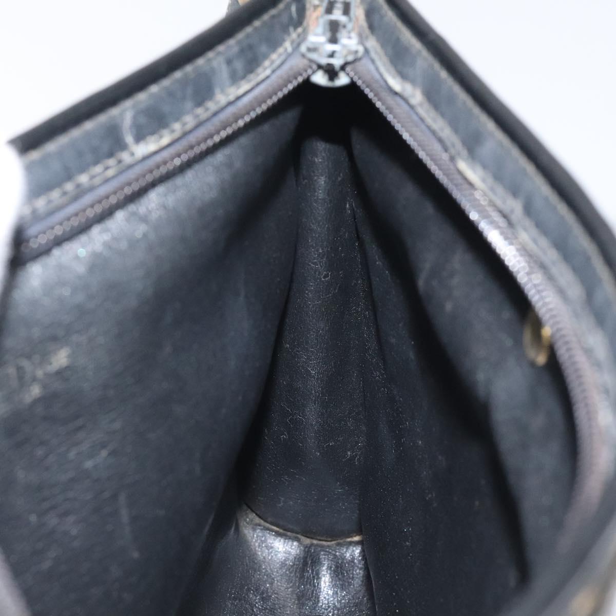 Christian Dior Trotter Canvas Shoulder Bag Black Beige Auth 125405