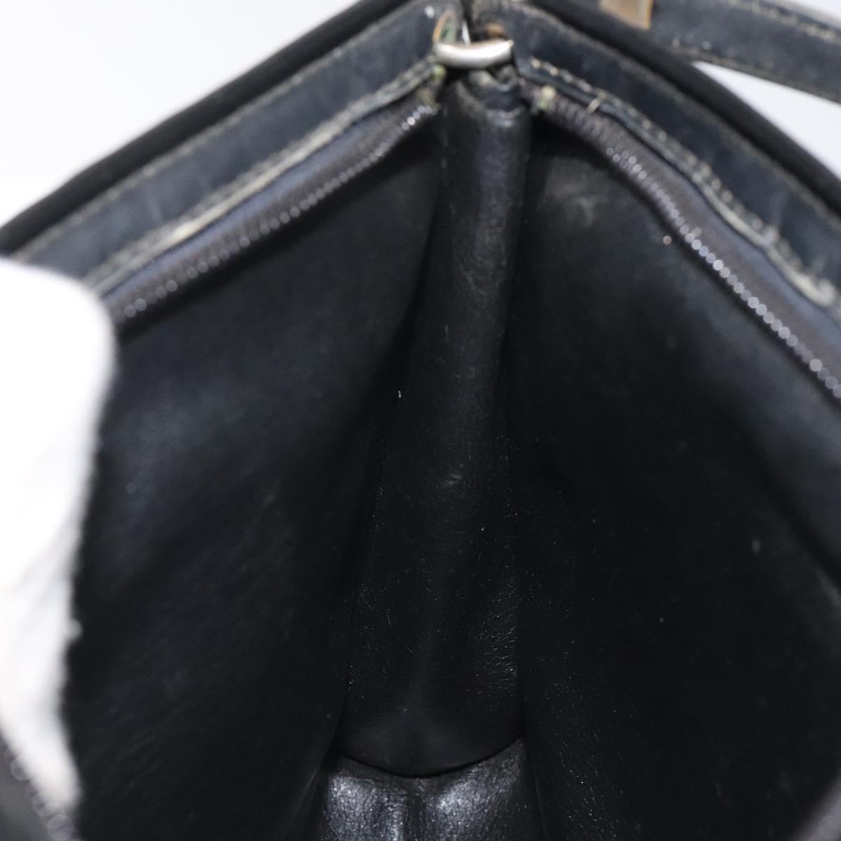 Christian Dior Trotter Canvas Shoulder Bag Black Beige Auth 125405