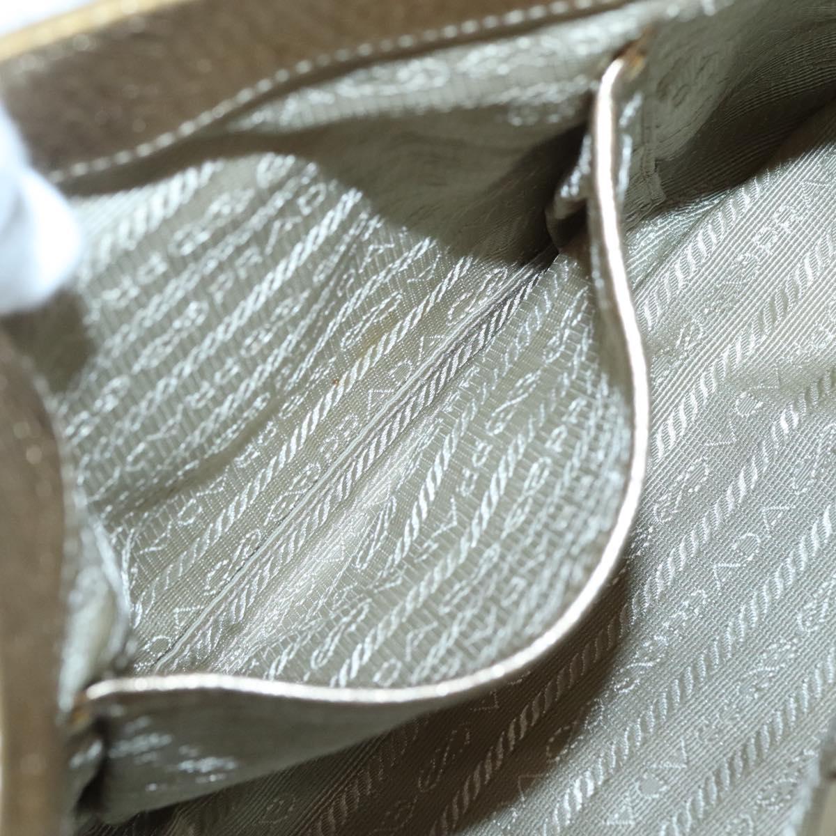 PRADA Shoulder Bag Leather Gold Tone Auth 125408