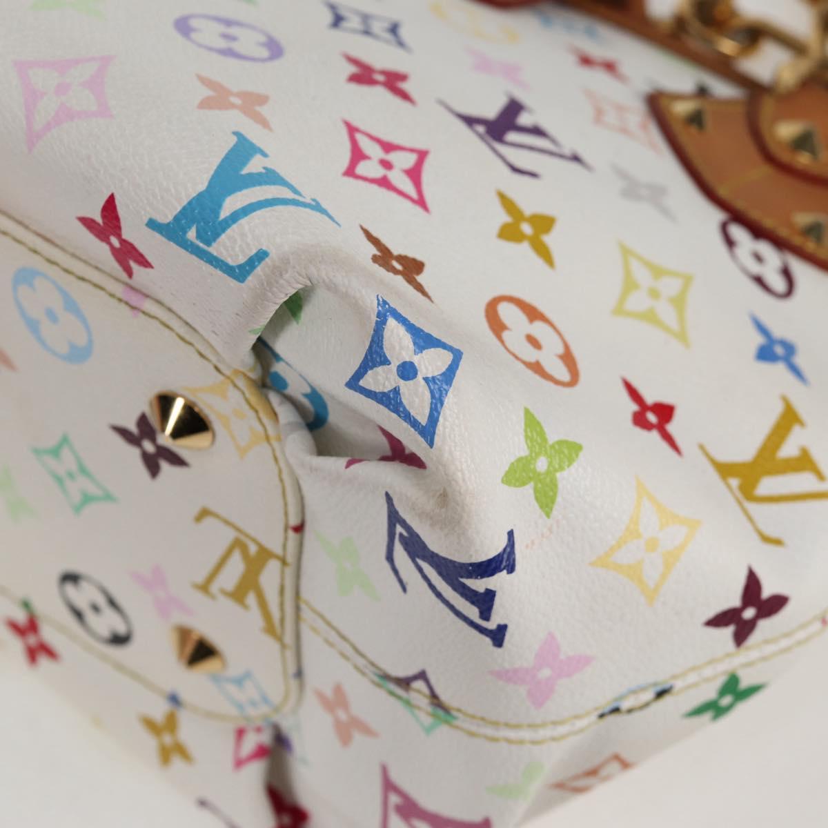LOUIS VUITTON Monogram Multicolor Annie MM Tote Bag White M40307 LV Auth 125412V