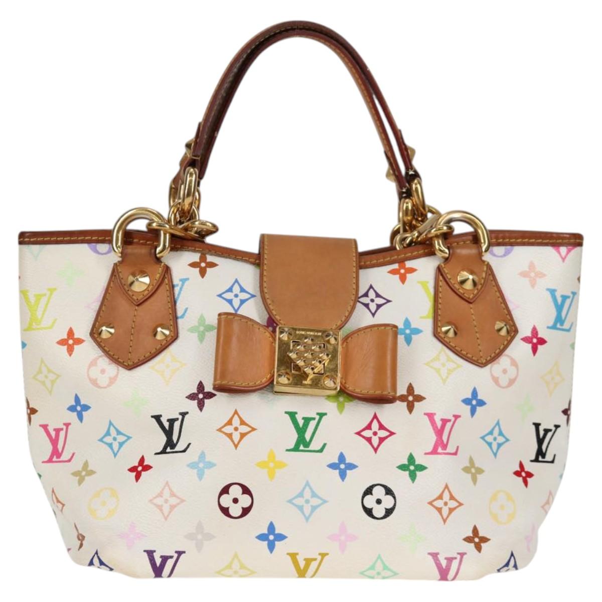 LOUIS VUITTON Monogram Multicolor Annie MM Tote Bag White M40307 LV Auth 125412V