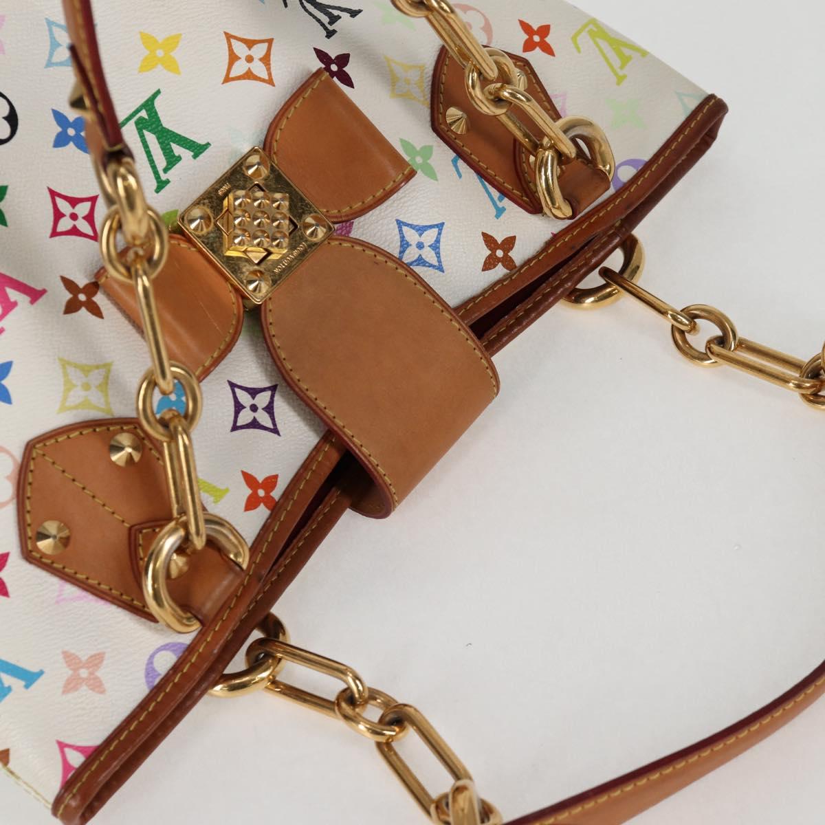 LOUIS VUITTON Monogram Multicolor Annie MM Tote Bag White M40307 LV Auth 125412V