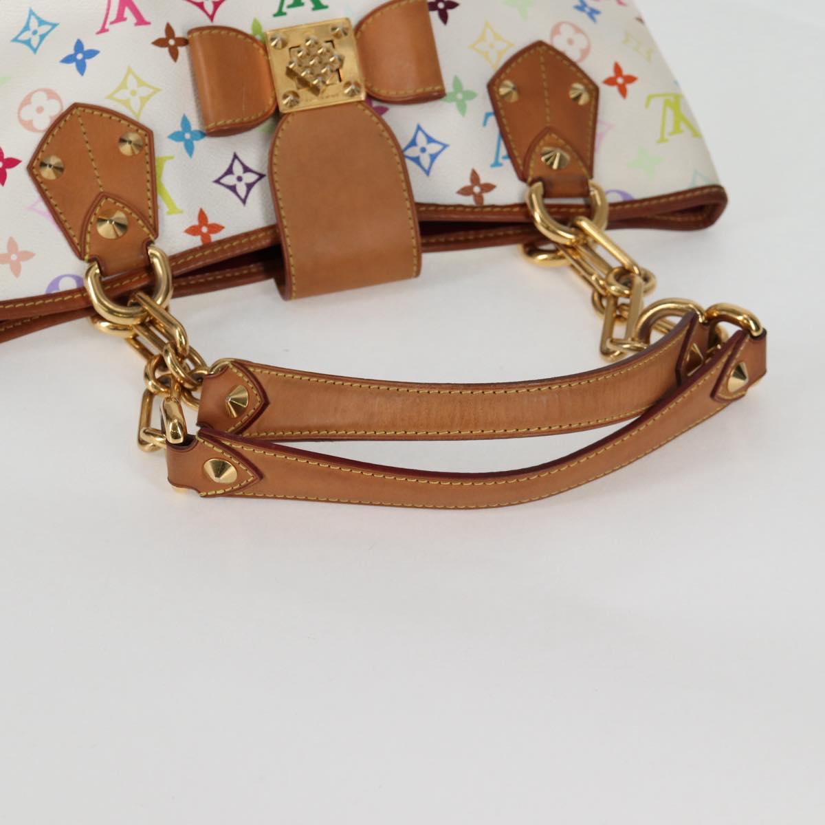 LOUIS VUITTON Monogram Multicolor Annie MM Tote Bag White M40307 LV Auth 125412V