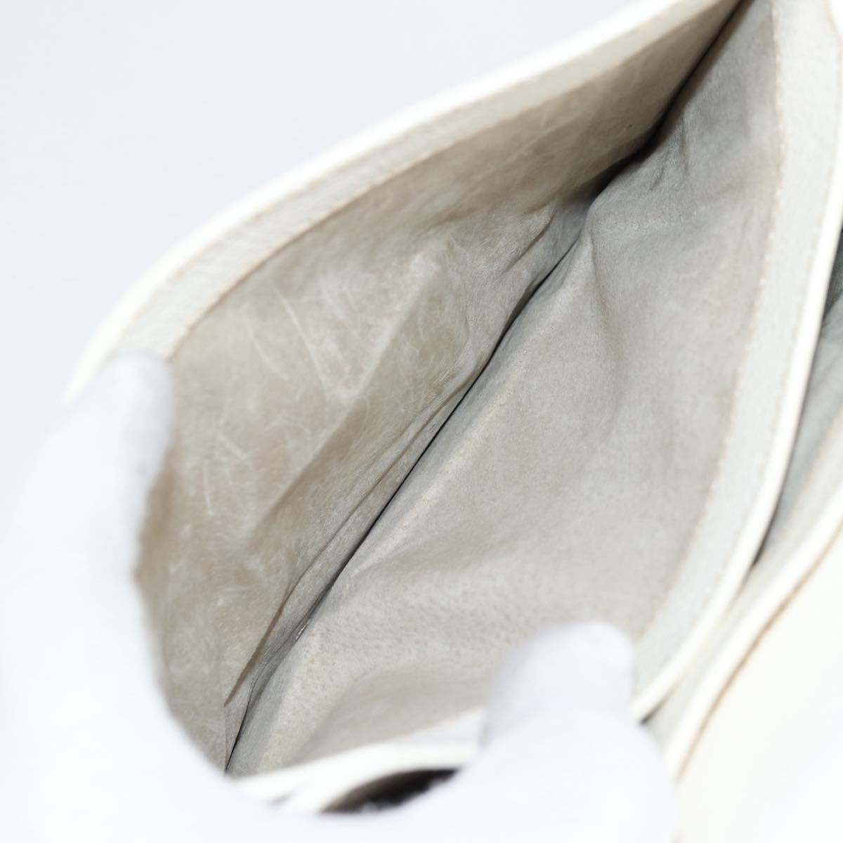 Miu Miu Hand Bag Leather 2way White Gold Auth 125417V