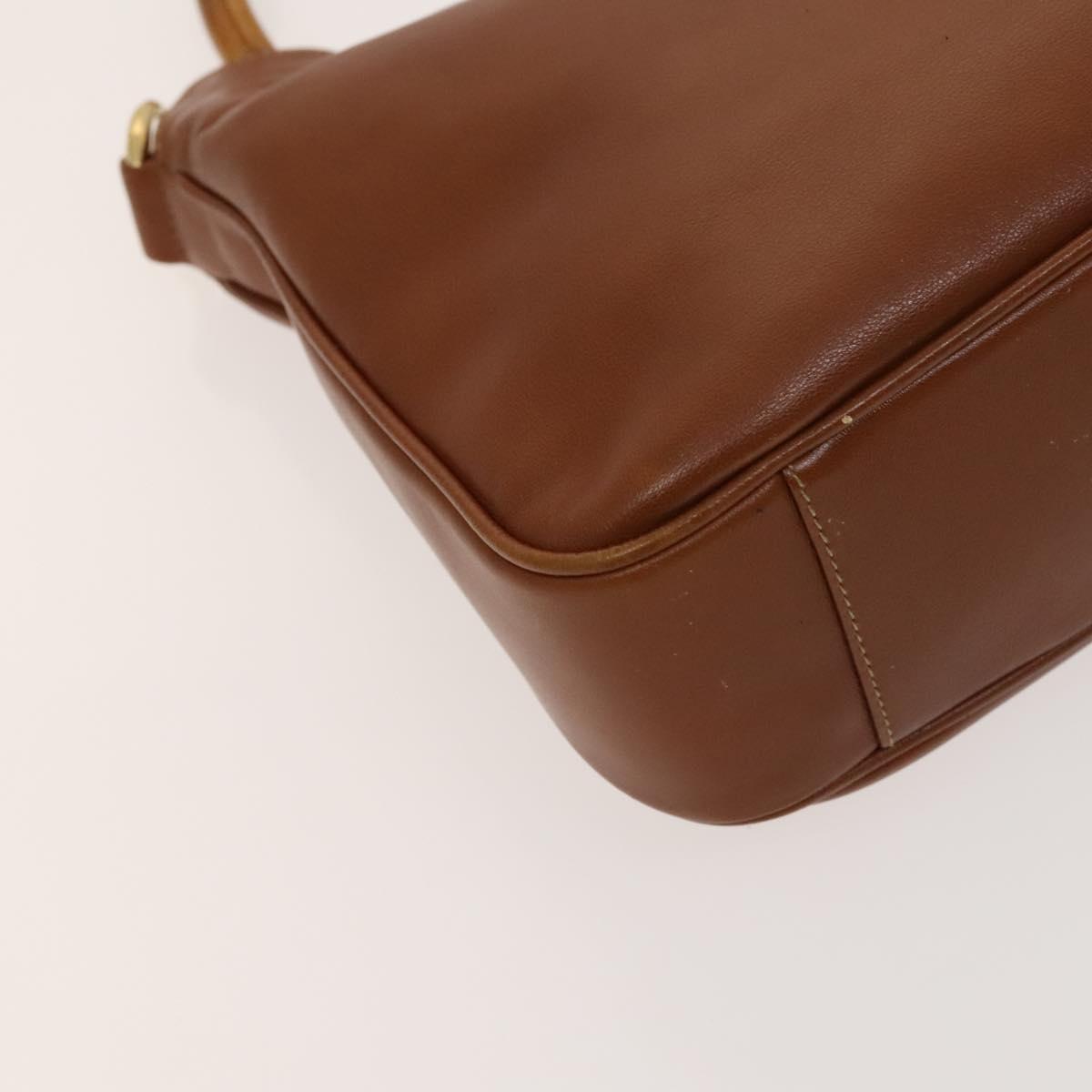 GUCCI Bamboo Hand Bag Leather 2way Brown Gold 001 1705 1638 Auth 125422
